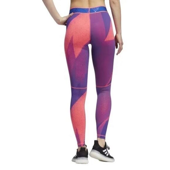 Adidas Alphaskin Graphic Mid Rise Training Tights SignalPink/TeamRoy size small - Picture 12 of 14
